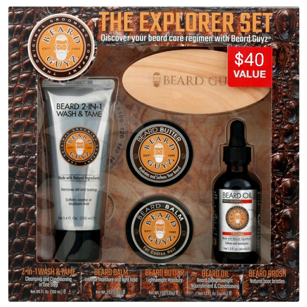 🇺🇲5pc Beard Care Set Wash, Brush, Balm, Butter & Oil